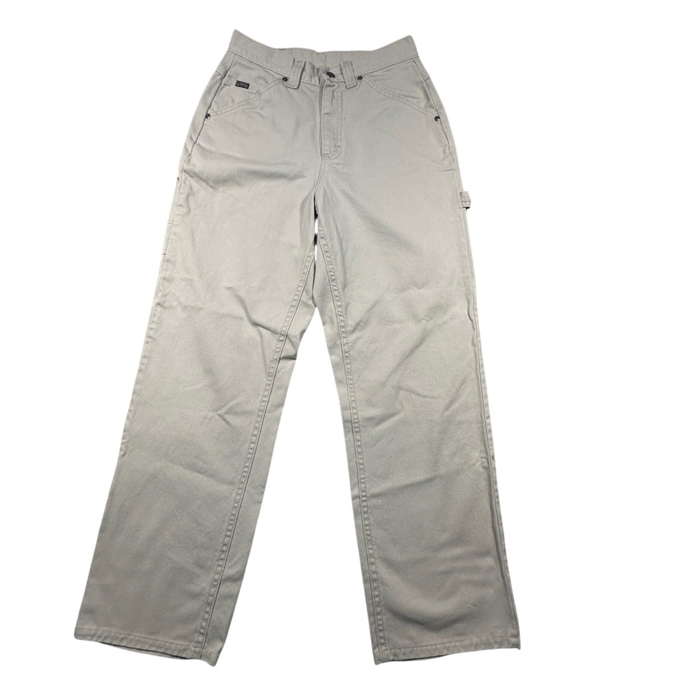 Vintage 90s Riders Carpenter Pants Women 8 Tan Khaki High Waist Utility Workwear